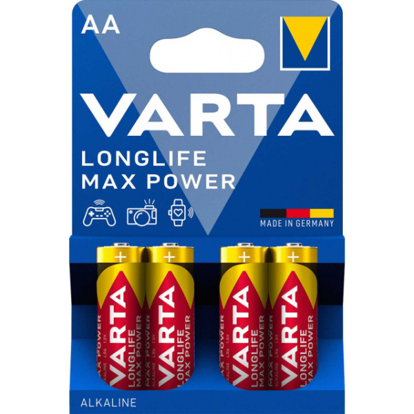 PILES ALCALINES LR06 AA Longlife Max Power 1.5V BL4 VARTA