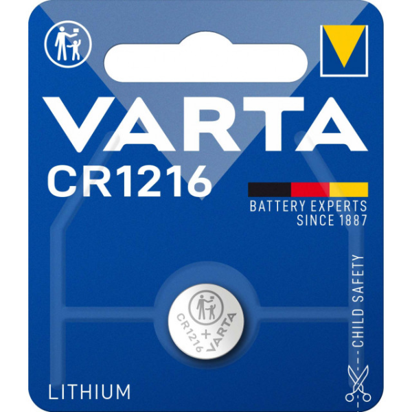 Pile Bouton CR1216 Lithium 3V 27mAh Varta