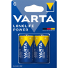 2 Piles LR14 C Alcalines Longlife Power 1.5V 7800mAh VARTA