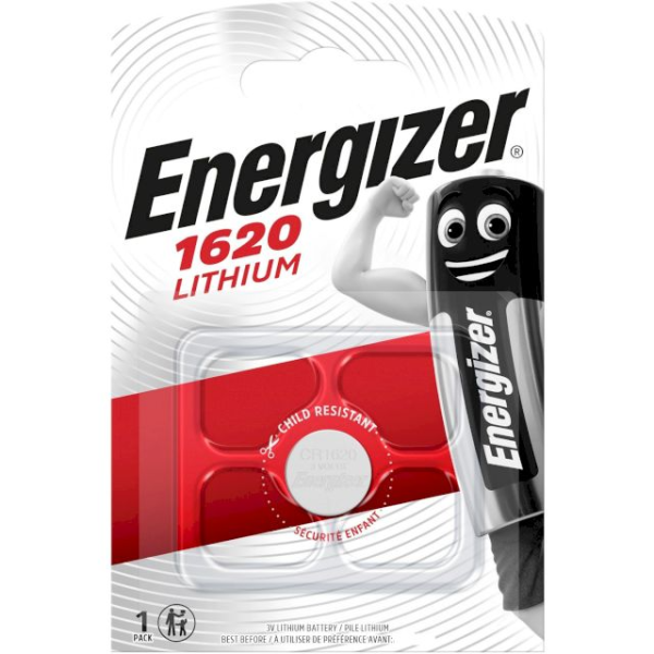 Pile Bouton CR1620 Lithium 3V 37mAh Energizer