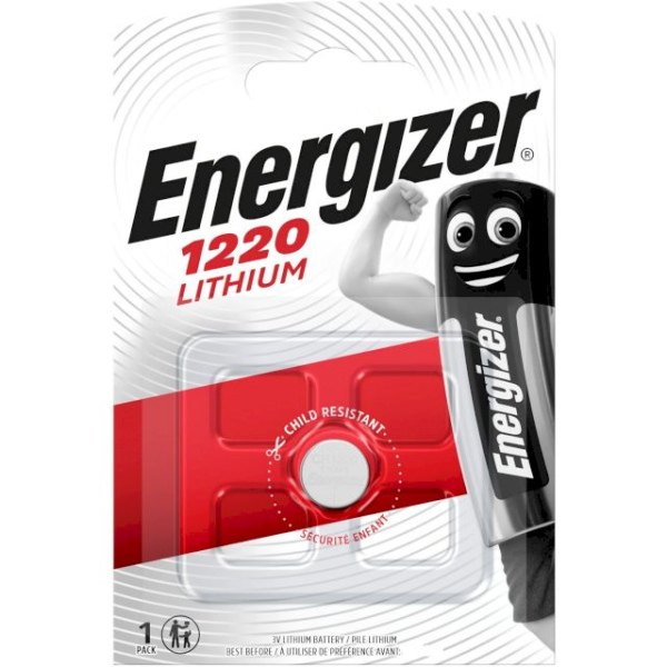 Pile Bouton CR1220 Lithium 3V 37mAh Energizer