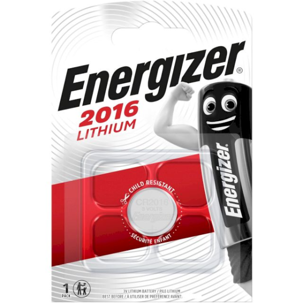 Pile Bouton CR2016 Lithium 3V 90mAh Energizer