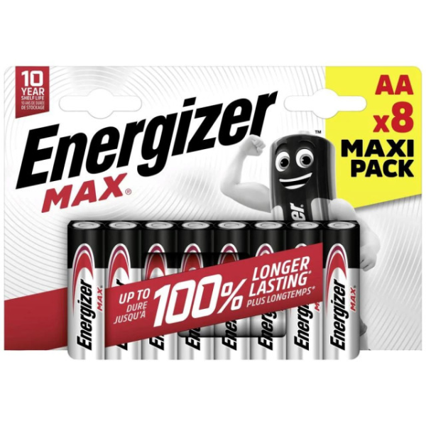 8 Piles Alcalines LR06 AA Max ENERGIZER