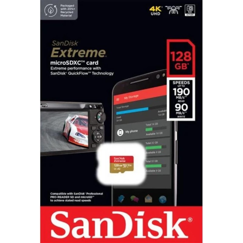 Carte microSD™ SanDisk Extreme conçue pour le jeu mobile - 128 Go