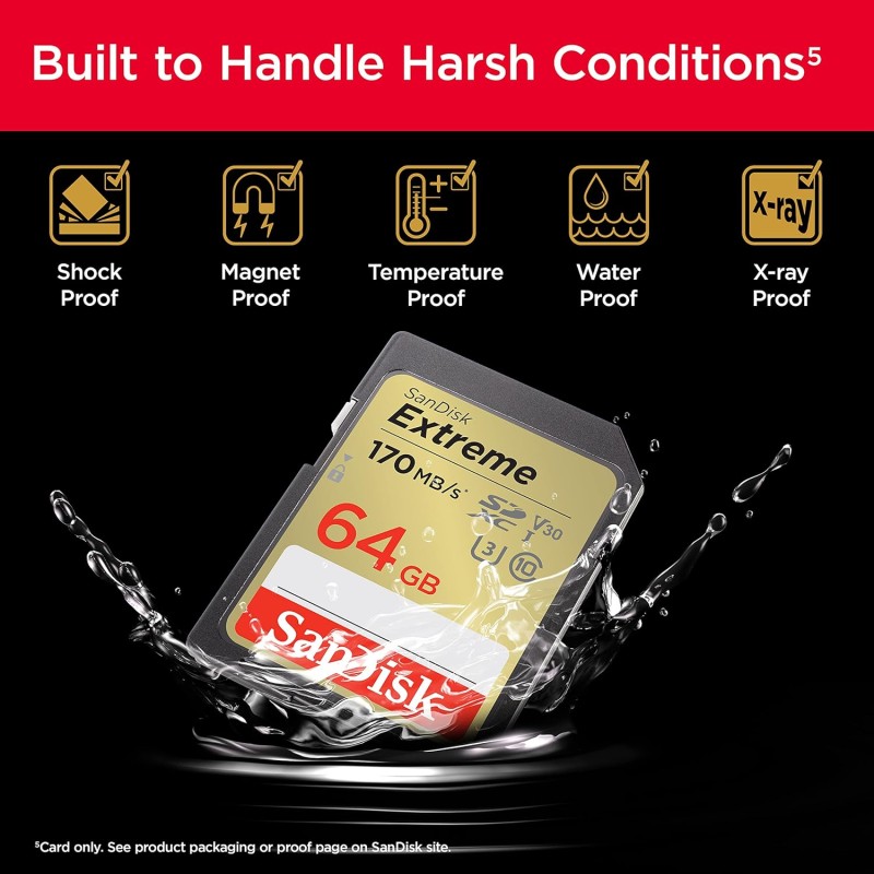 Carte SanDisk Extreme SD UHS-I - 64 Go